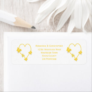 Yellow Coloured Butterfly Heart Design Wedding