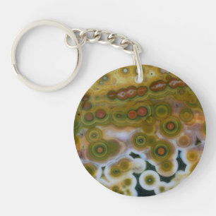 Yellow Coloured Ocean Jasper Key Ring