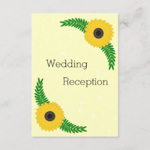 Yellow Coloured Sunflower Design Wedding Enclosure Card