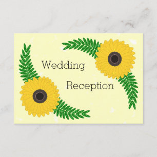 Yellow Coloured Sunflower Design Wedding Enclosure Card