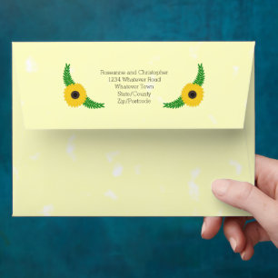 Yellow Coloured Sunflower Design Wedding Envelope