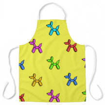 Yellow Colourful Balloon Dogs Apron