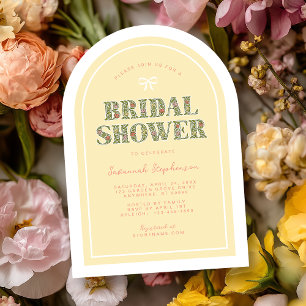 Yellow Colourful Floral Bridal Shower Invitation