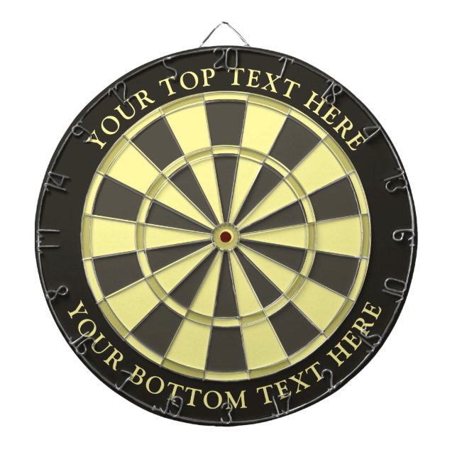 Yellow Colours Dartboard with Custom Text (Front)