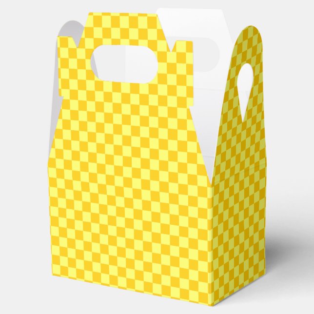 Yellow Combination Checkerboard by ShirleyTaylor Favour Box (Opened)