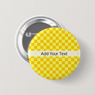Yellow Combination Chequerboard by ShirleyTaylor 6 Cm Round Badge