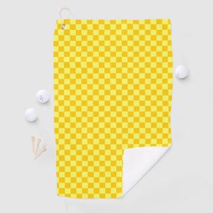 Yellow Combination Chequerboard by ShirleyTaylor Golf Towel