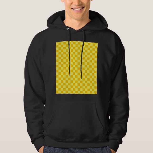 Yellow Combination Chequerboard by ShirleyTaylor Hoodie (Front)