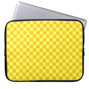 Yellow Combination Chequerboard by ShirleyTaylor Laptop Sleeve