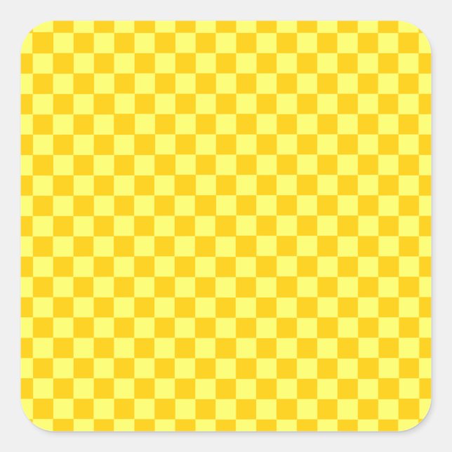 Yellow Combination Chequerboard by ShirleyTaylor Square Sticker (Front)