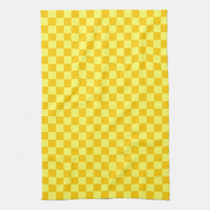 Yellow Combination Chequerboard by ShirleyTaylor Tea Towel
