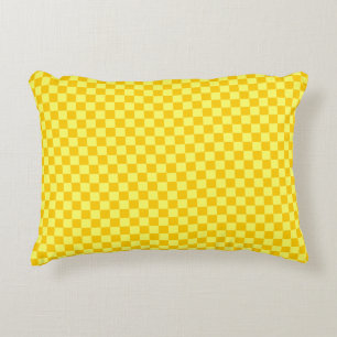 Yellow Combination Classic Chequerboard by STaylor Decorative Cushion