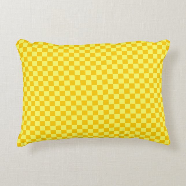 Yellow Combination Classic Chequerboard by STaylor Decorative Cushion (Front)