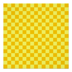 Yellow Combination Classic Chequerboard Poster
