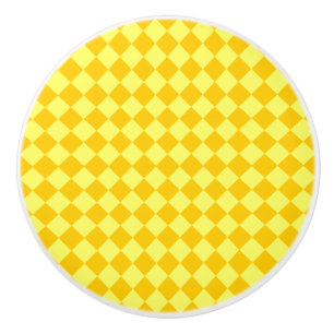 Yellow Combination Diamond Pattern by STaylor Ceramic Knob