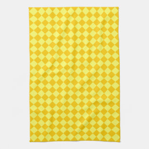 Yellow Combination Diamond Pattern by STaylor Tea Towel