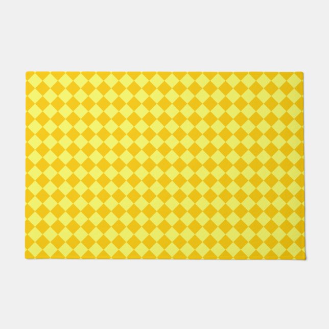 Yellow Combination Diamond Pattern Doormat (Front)