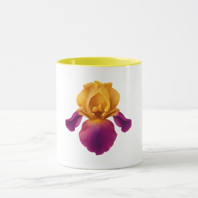Yellow Combo Mug - Iris Flower (Center)