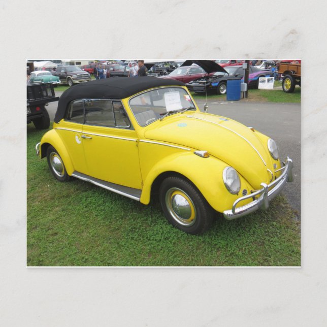 Yellow Compact Car Postcard (Front)