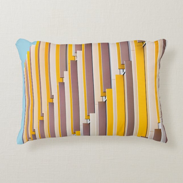 YELLOW CONCRETE BUILDING DURING DAYTIME DECORATIVE CUSHION (Front)