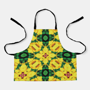 Yellow Coneflower Pattern Apron