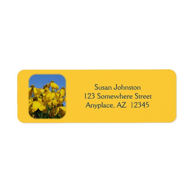 Yellow Coneflowers Flower Address Label (Front)