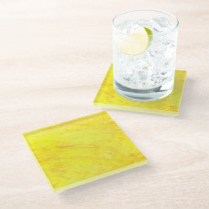 Yellow Confetti Monster Glass Coaster