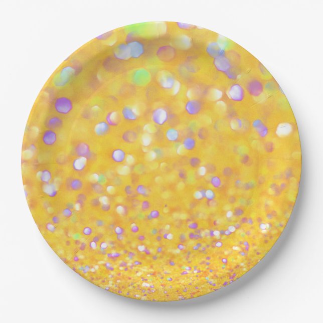 Yellow Confetti Paper Plate (Front)