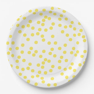 Yellow Confetti / Polkadots Paper Plate