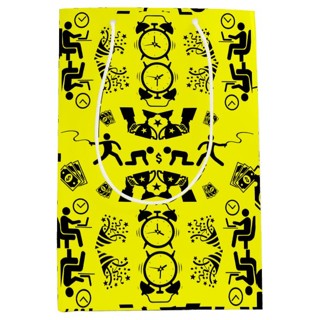 Yellow Congratulations On The New Job Medium Gift Bag (Front)