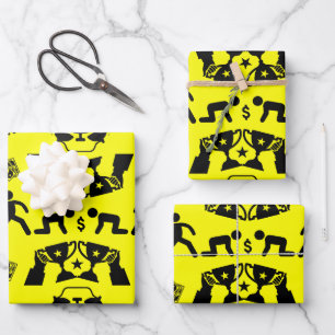 Yellow Congratulations On The New Job Wrapping Paper Sheet