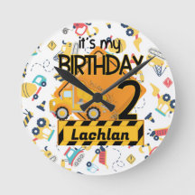 yellow construction truck car 2nd birthday