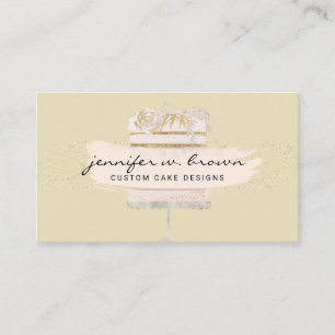 Yellow cookie sales artisan cake cupcake shop business card