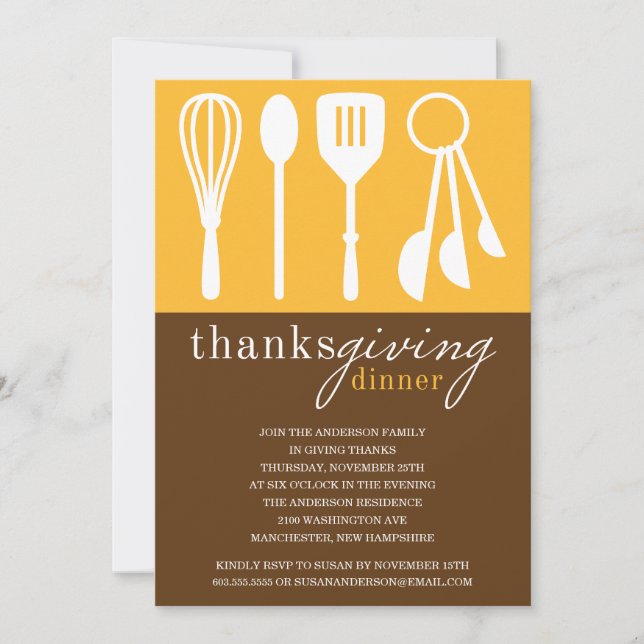YELLOW COOKING | THANKSGIVING DINNER INVITE (Front)