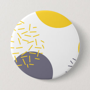 Yellow, cool, modern, trendy geometric art 7.5 cm round badge