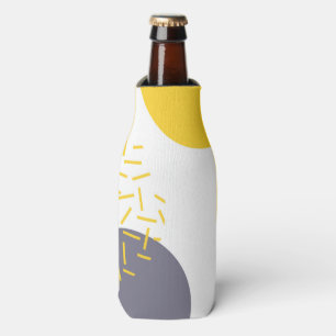 Yellow, cool, modern, trendy geometric art bottle cooler