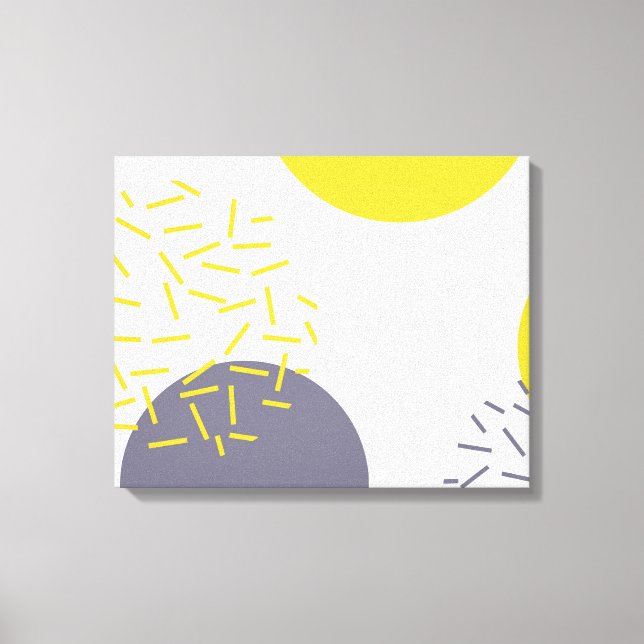 Yellow, cool, modern, trendy geometric art canvas print (Front)