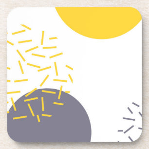 Yellow, cool, modern, trendy geometric art coaster