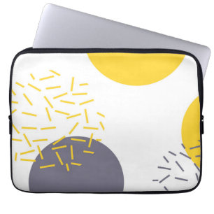 Yellow, cool, modern, trendy geometric art laptop sleeve