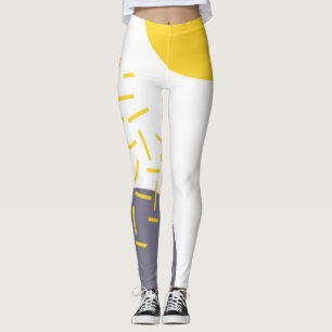 Yellow, cool, modern, trendy geometric art leggings