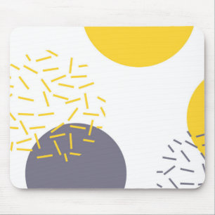 Yellow, cool, modern, trendy geometric art mouse mat