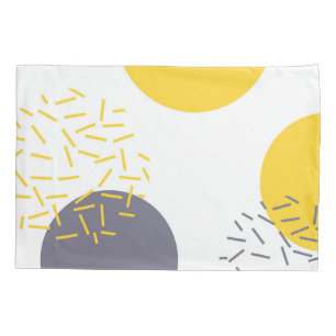 Yellow, cool, modern, trendy geometric art pillowcase