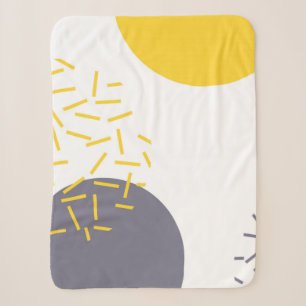 Yellow, cool, modern, trendy geometric art sherpa blanket