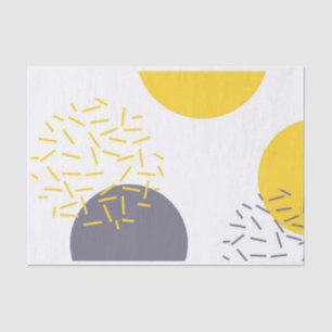 Yellow, cool, modern, trendy geometric art tissue paper