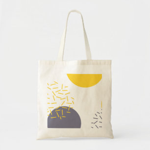 Yellow, cool, modern, trendy geometric art tote bag