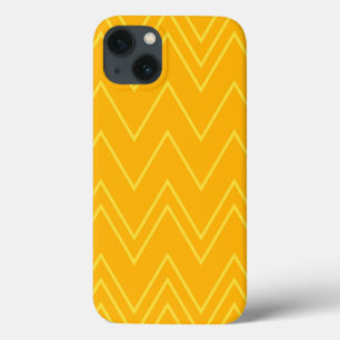 Yellow, cool, trendy, modern, urban zigzag pattern iPhone 13 case