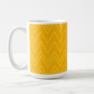 Yellow, cool, trendy, modern, urban zigzag pattern coffee mug