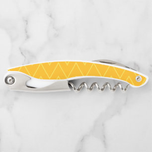 Yellow, cool, trendy, modern, urban zigzag pattern corkscrew