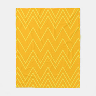 Yellow, cool, trendy, modern, urban zigzag pattern fleece blanket
