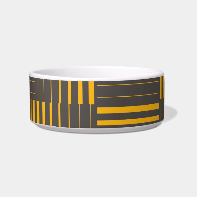 Yellow, cool, unique, trendy, modern lines bowl (Front)
